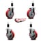 Service Caster 5'' Red Poly Wheel Swivel 1-3/8'' Expanding Stem Caster Set 2 Brakes, 4PK SCC-EX20S514-PPUB-RED-2-TLB-2-138 - alternate 5